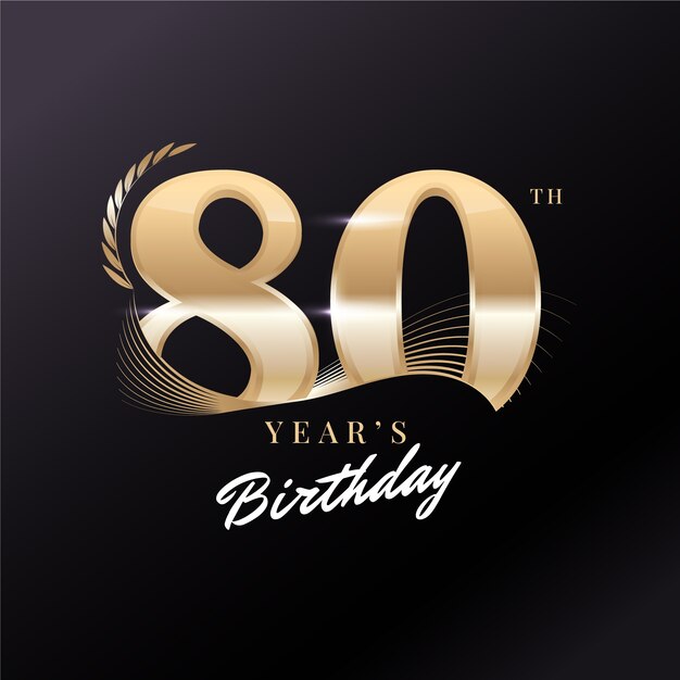 Logotipo de 80 cumpleaños degradado