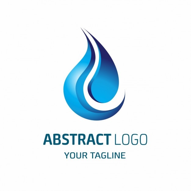 Logotipo abstracto en forma de llama azul