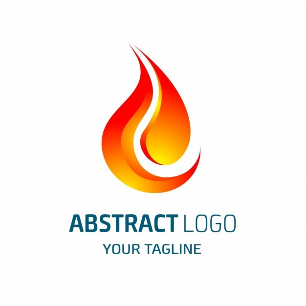 Logotipo abstracto en forma de llama roja