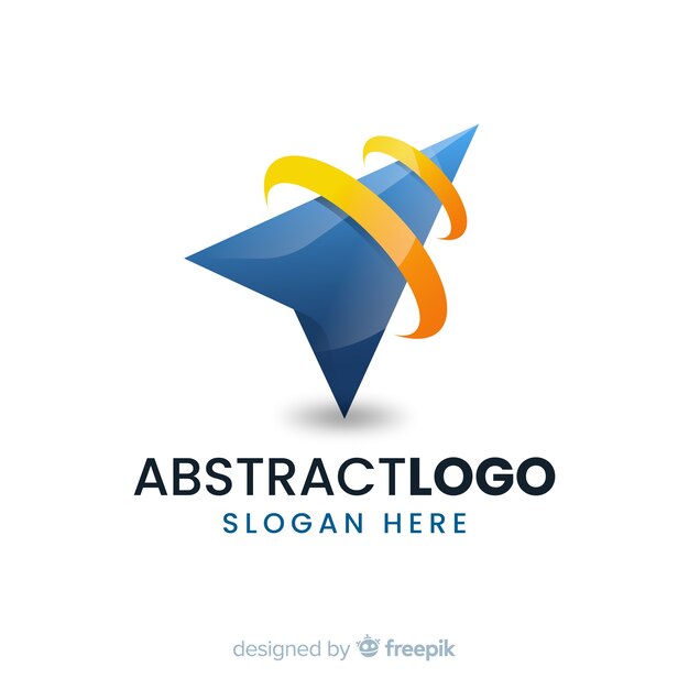 Logotipo abstracto y redondeado de negocios con efecto degradado