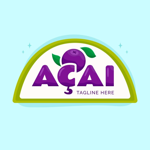 Logotipo de acaiteria dibujado a mano