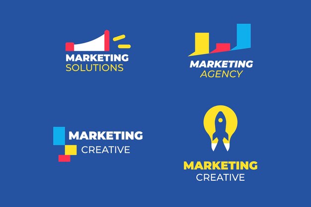 Logotipo de agencia de marketing de diseño plano