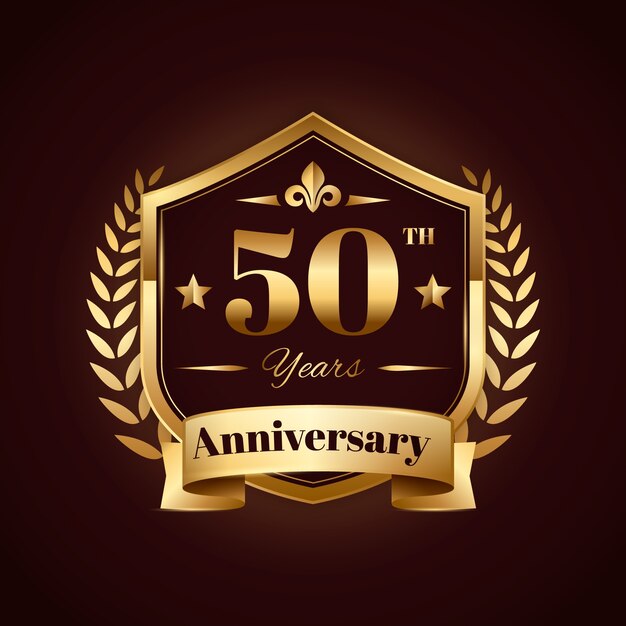 Logotipo de aniversario de oro degradado