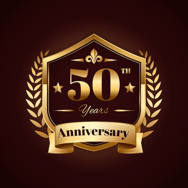 Logotipo de aniversario de oro degradado