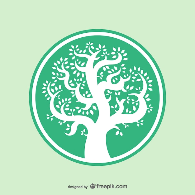 Vector gratuito logotipo de árbol blanco