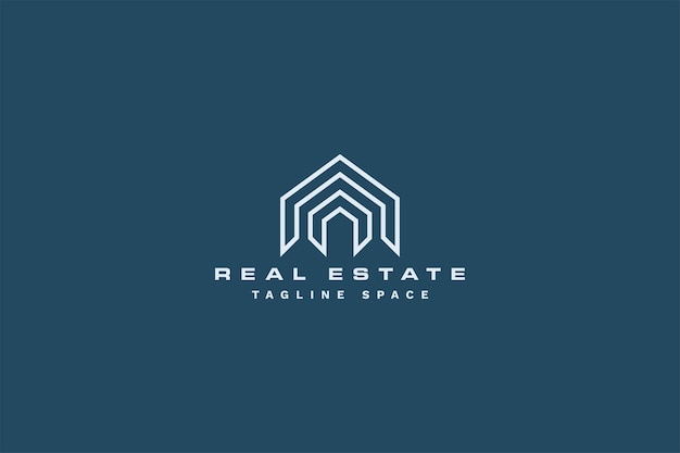 Logotipo de arquitectura inmobiliaria con diseño de casa