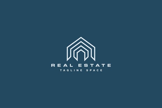 Logotipo de arquitectura inmobiliaria con diseño de casa