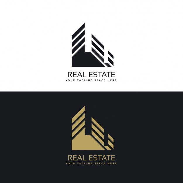 Logotipo arquitectura negro y dorado
