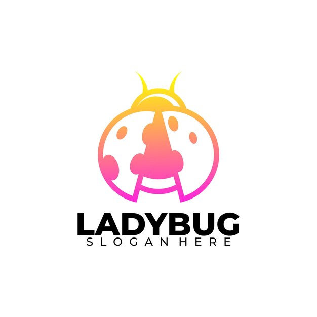 Logotipo de arte de línea de mariquita