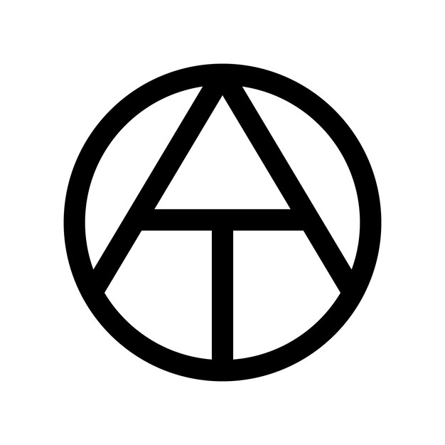 Logotipo de ateísmo de diseño plano