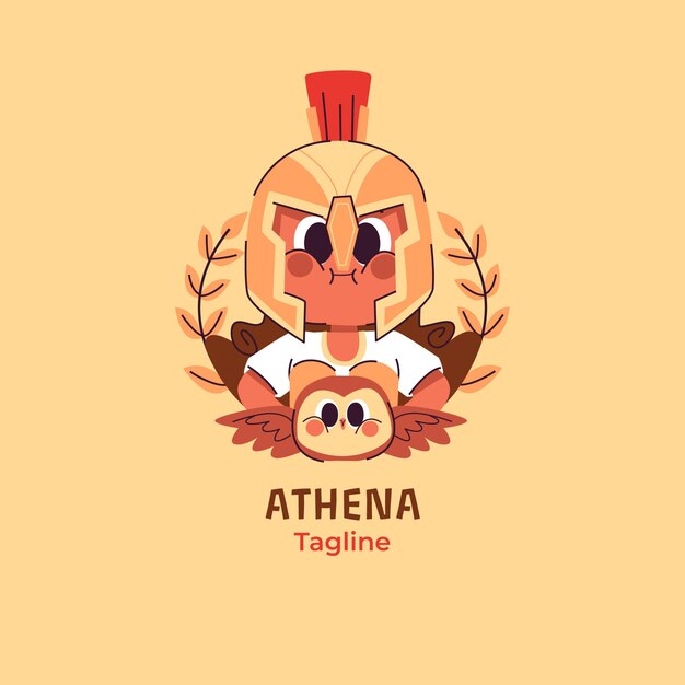 Logotipo de atena dibujado a mano