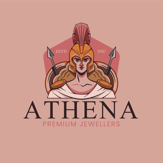 Logotipo de atena dibujado a mano