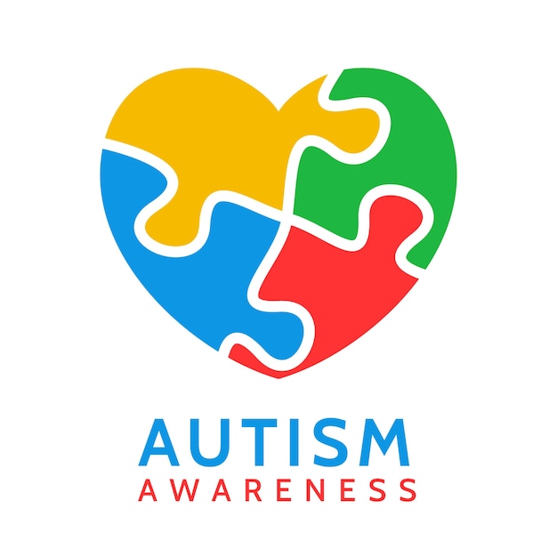 Logotipo de autismo de diseño plano de salud