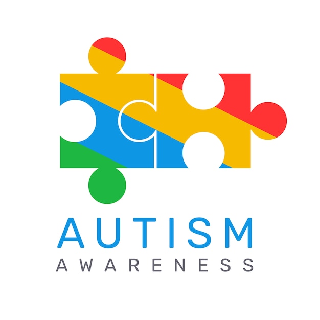 Logotipo de autismo de diseño plano de salud
