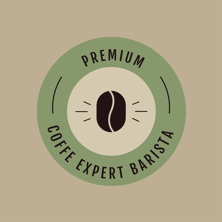 Vector gratuito logotipo de barista experto en café lineal dibujado a mano