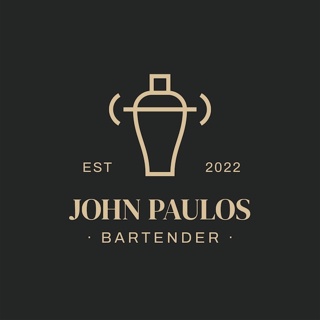 Vector gratuito logotipo de barman elegante minimalista