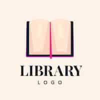 Vector gratuito logotipo de biblioteca dibujado a mano