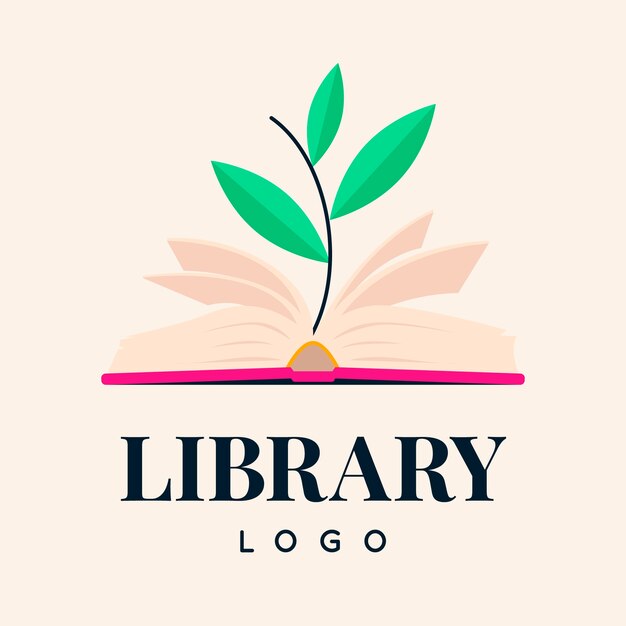 Logotipo de biblioteca dibujado a mano