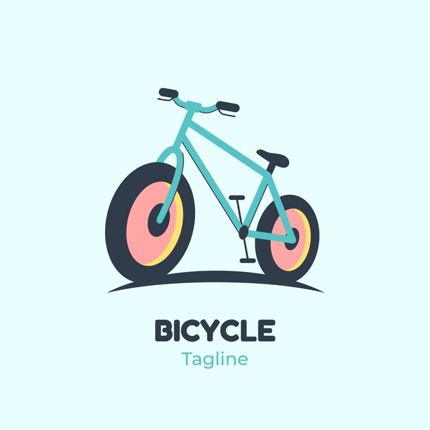 Logotipo de bicicleta de diseño plano