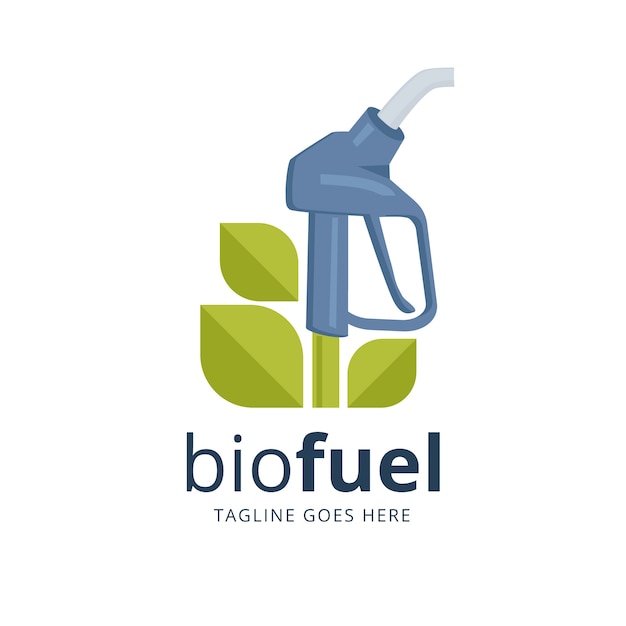 Vector gratuito logotipo de biocombustible de diseño plano