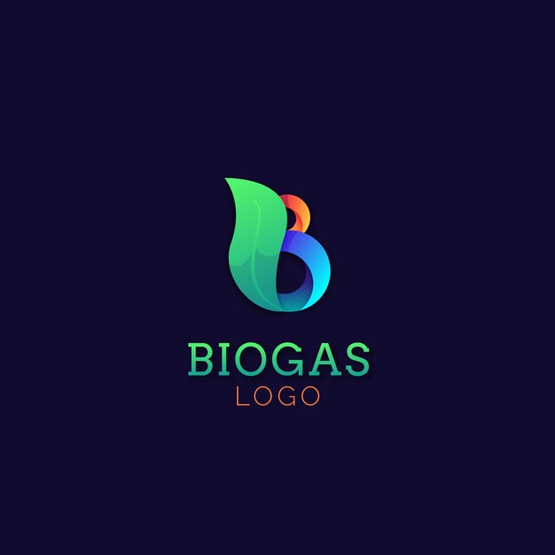 Logotipo de biogás degradado de la industria.