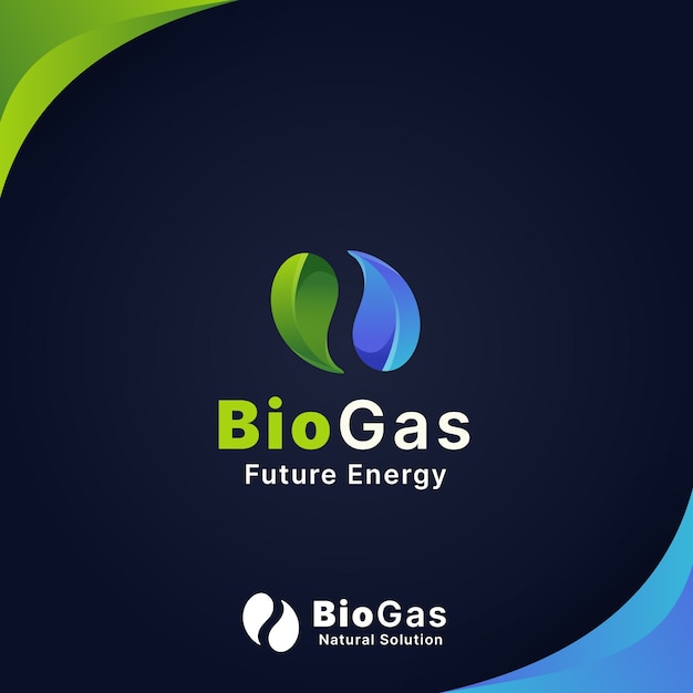 Logotipo de biogás de la industria de gradiente