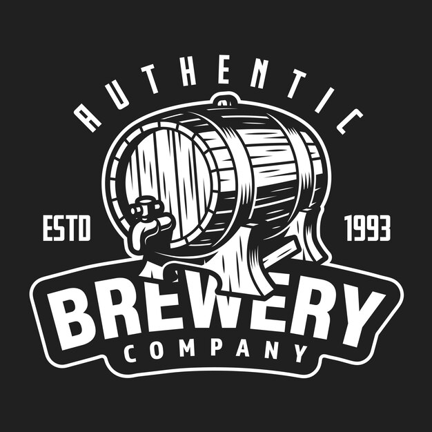 Logotipo blanco de la compañía cervecera vintage