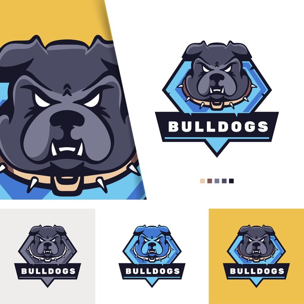 Logotipo de bulldog dibujado a mano