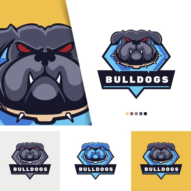 Logotipo de bulldog dibujado a mano
