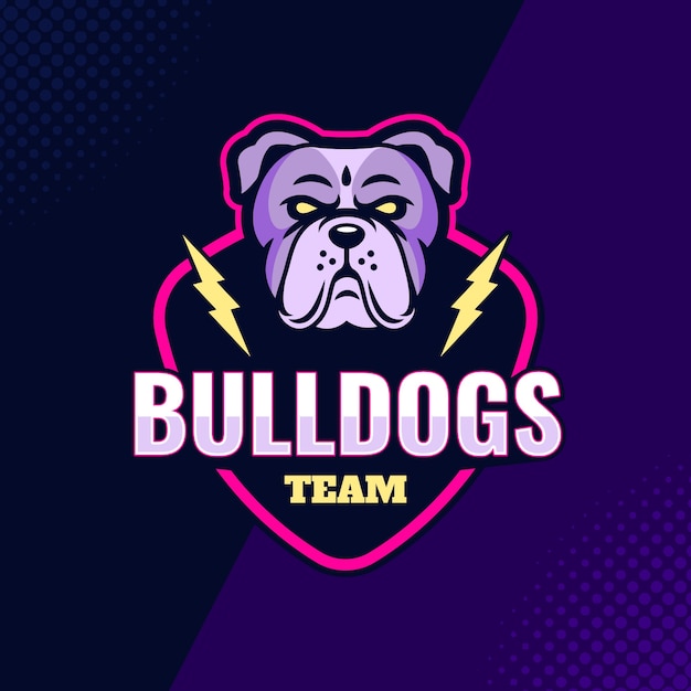 Logotipo de bulldog dibujado a mano