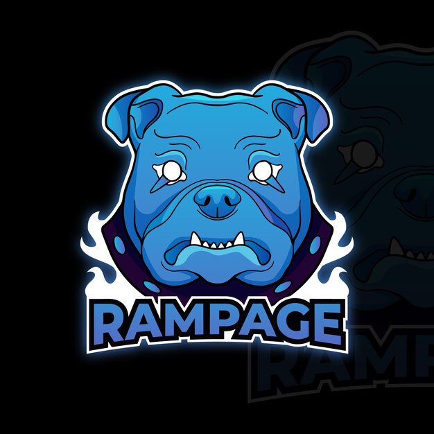 Logotipo de bulldog de esport dibujado a mano
