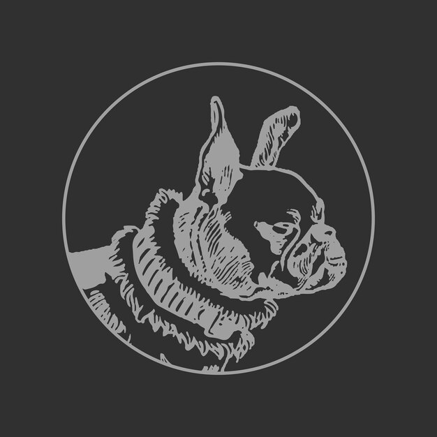 Logotipo de Bulldog, vector de etiqueta de insignia redonda, remezclado de obras de arte de Moriz Jung