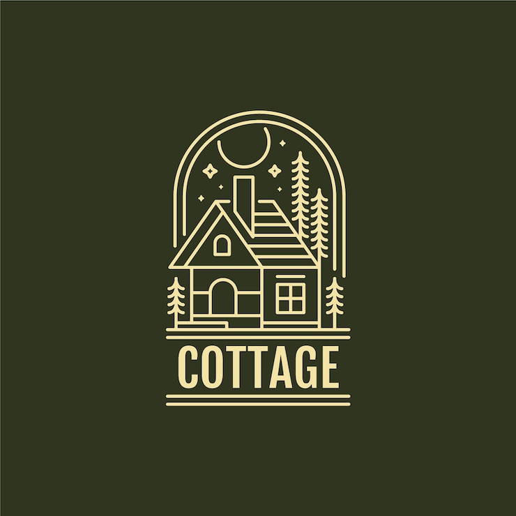 Vector gratuito logotipo de cabaña plana