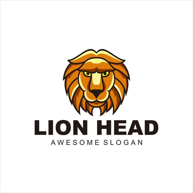 logotipo de cabeza de león colorido vector