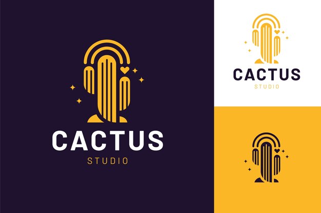 Logotipo de cactus plano