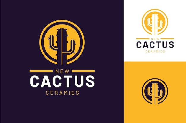 Logotipo de cactus plano