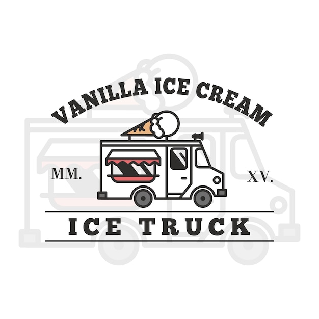 Logotipo de camion de helado