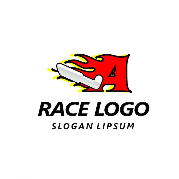 Logotipo de carreras con la letra a