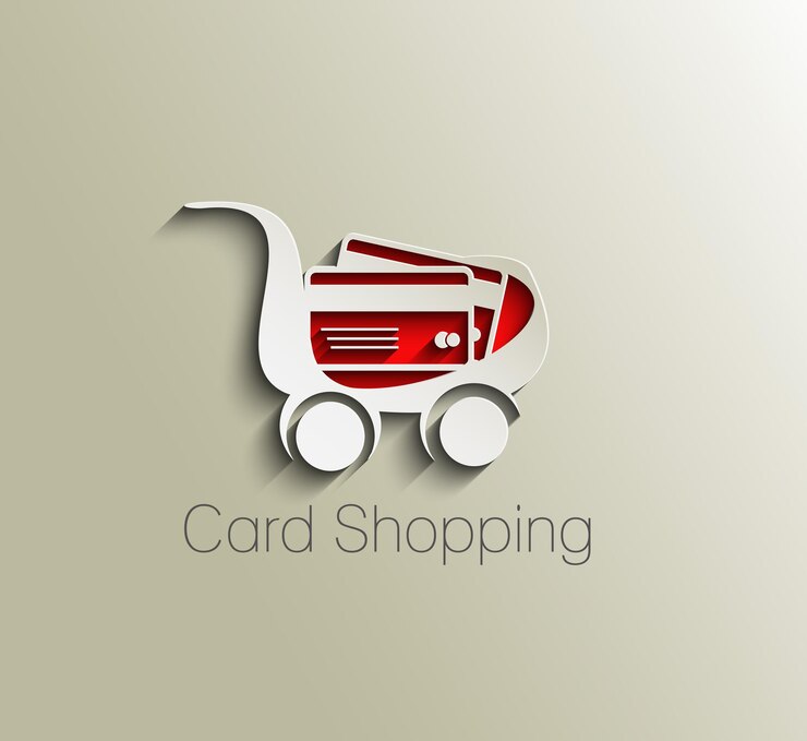 Vector gratuito logotipo de carrito de compras diseño de cesta de compras ilustración vectorial