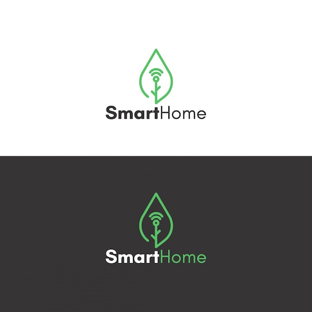 Logotipo de casa ecológica smart