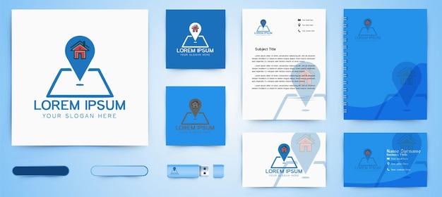 Logotipo de casa, hogar y punto de mapa y plantilla de marca empresarial Diseños Inspiración aislada sobre fondo blanco