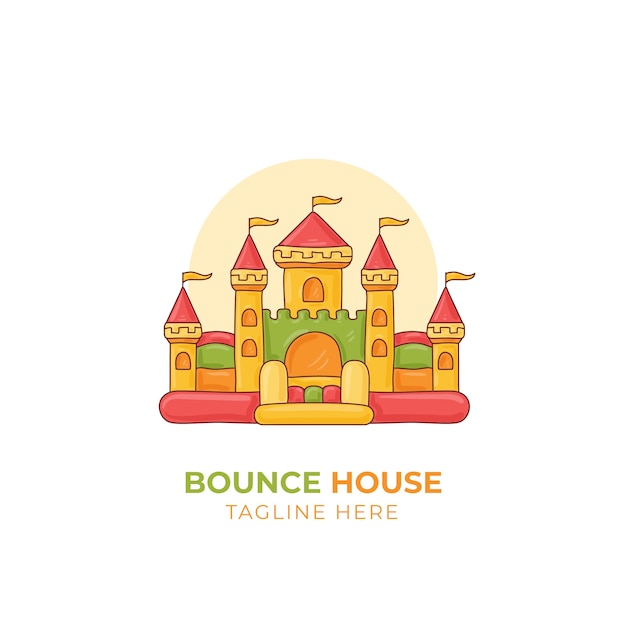 Logotipo de la casa de rebote dibujado a mano