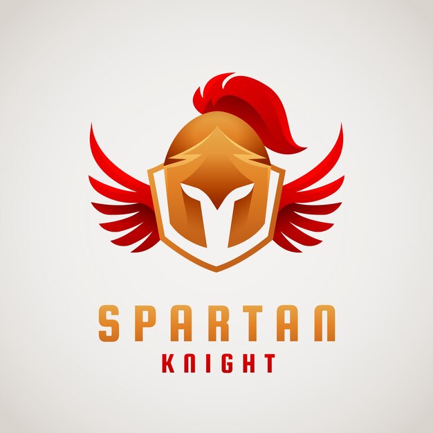 Logotipo de casco espartano degradado