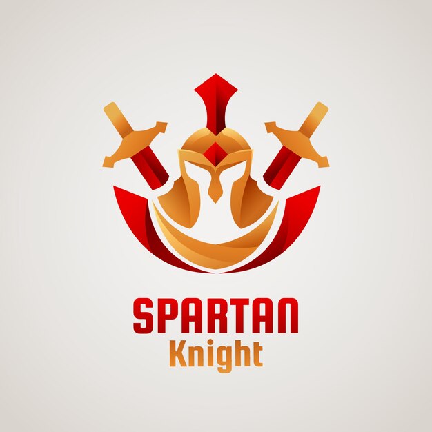 Logotipo de casco espartano degradado