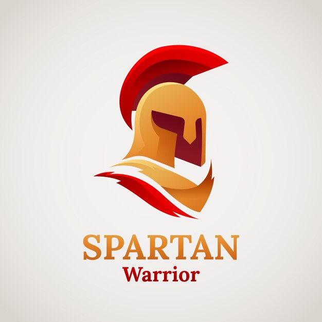 Logotipo de casco espartano degradado