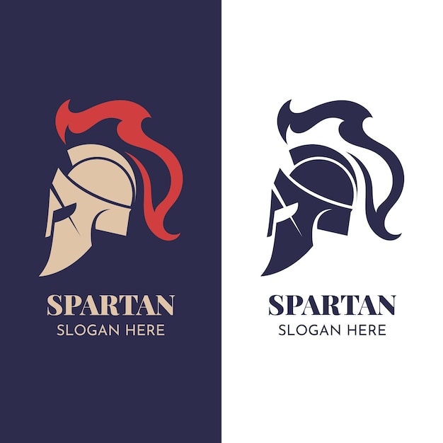 Vector gratuito logotipo de casco espartano de diseño plano