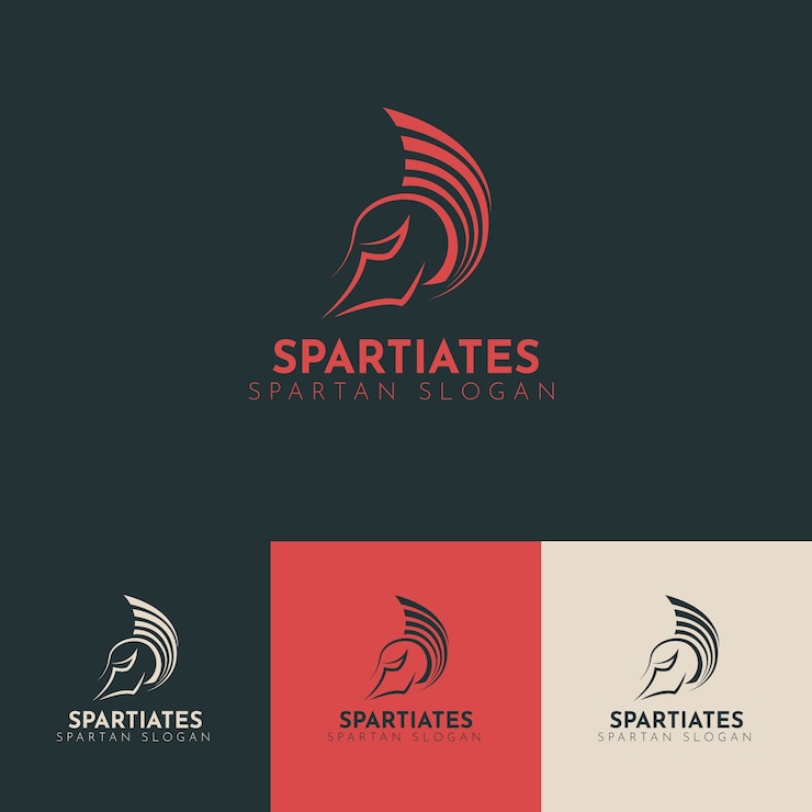Vector gratuito logotipo de casco espartano de diseño plano