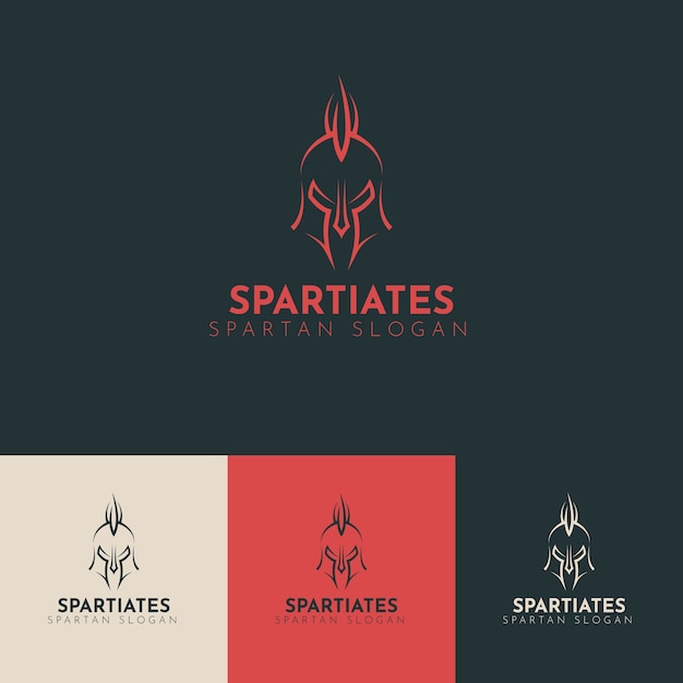 Logotipo de casco espartano de diseño plano