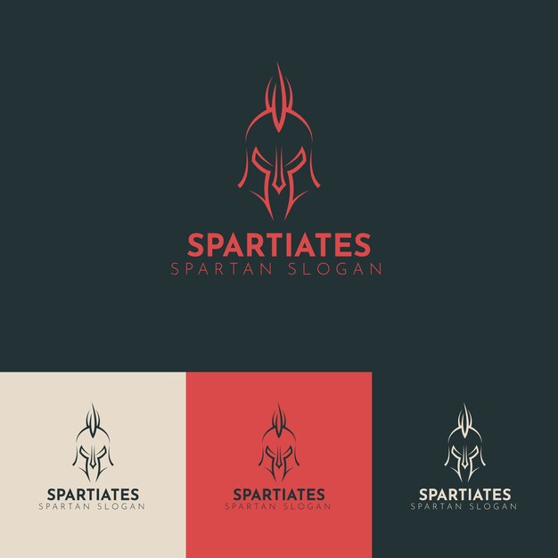 Logotipo de casco espartano de diseño plano