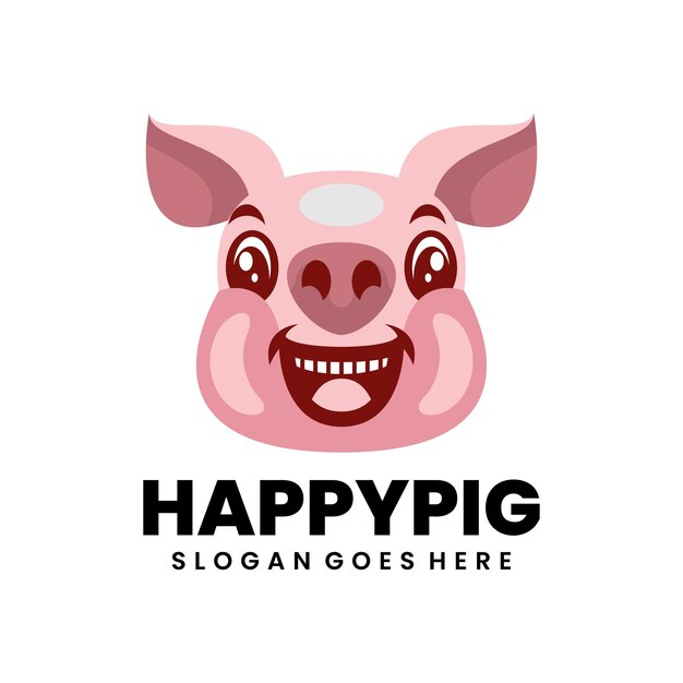 El logotipo del cerdo feliz